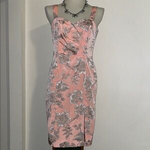 Gloria Estelles Barcelona Formal Sleeveless Midi Dress W front leg slit. Size 42